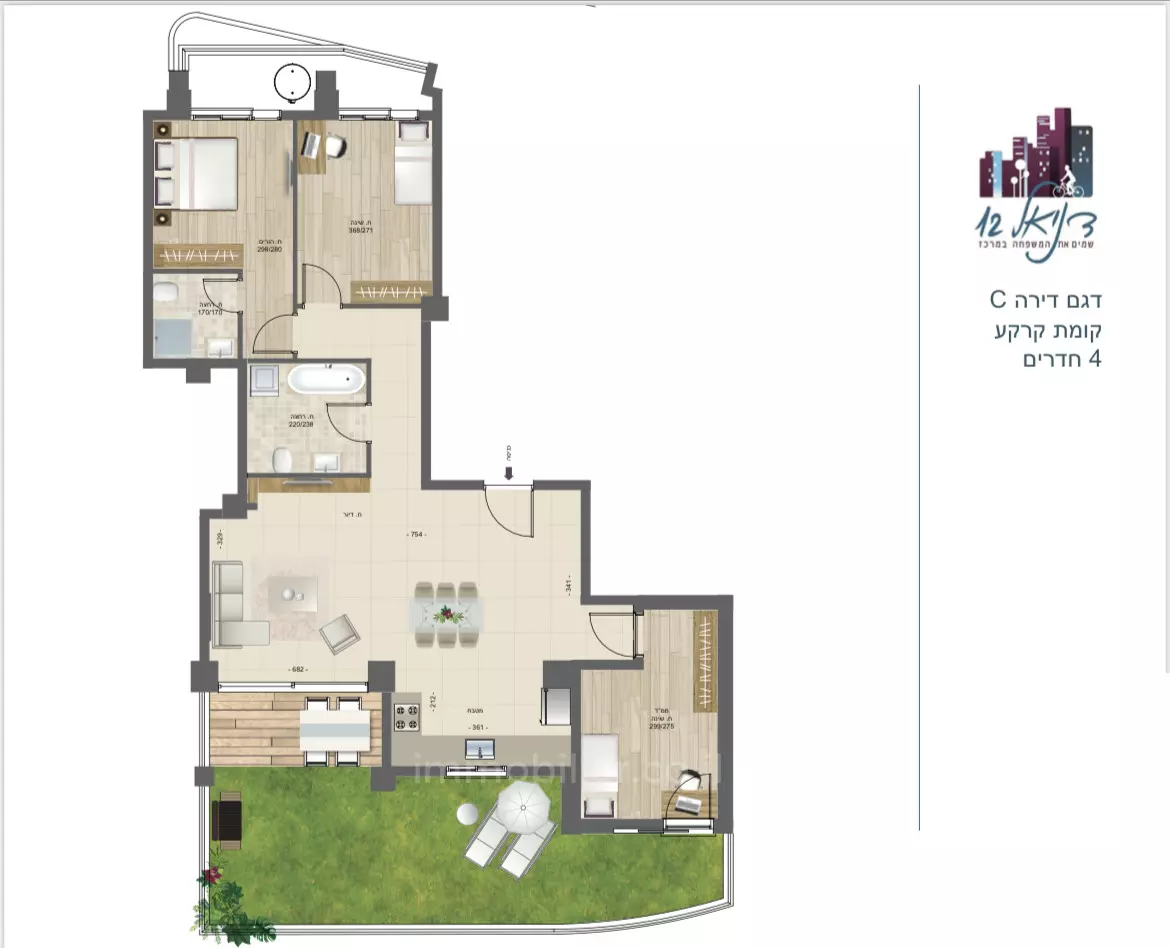 Planta baja 4 habitaciones nuevo Bat Yam cerca del mar