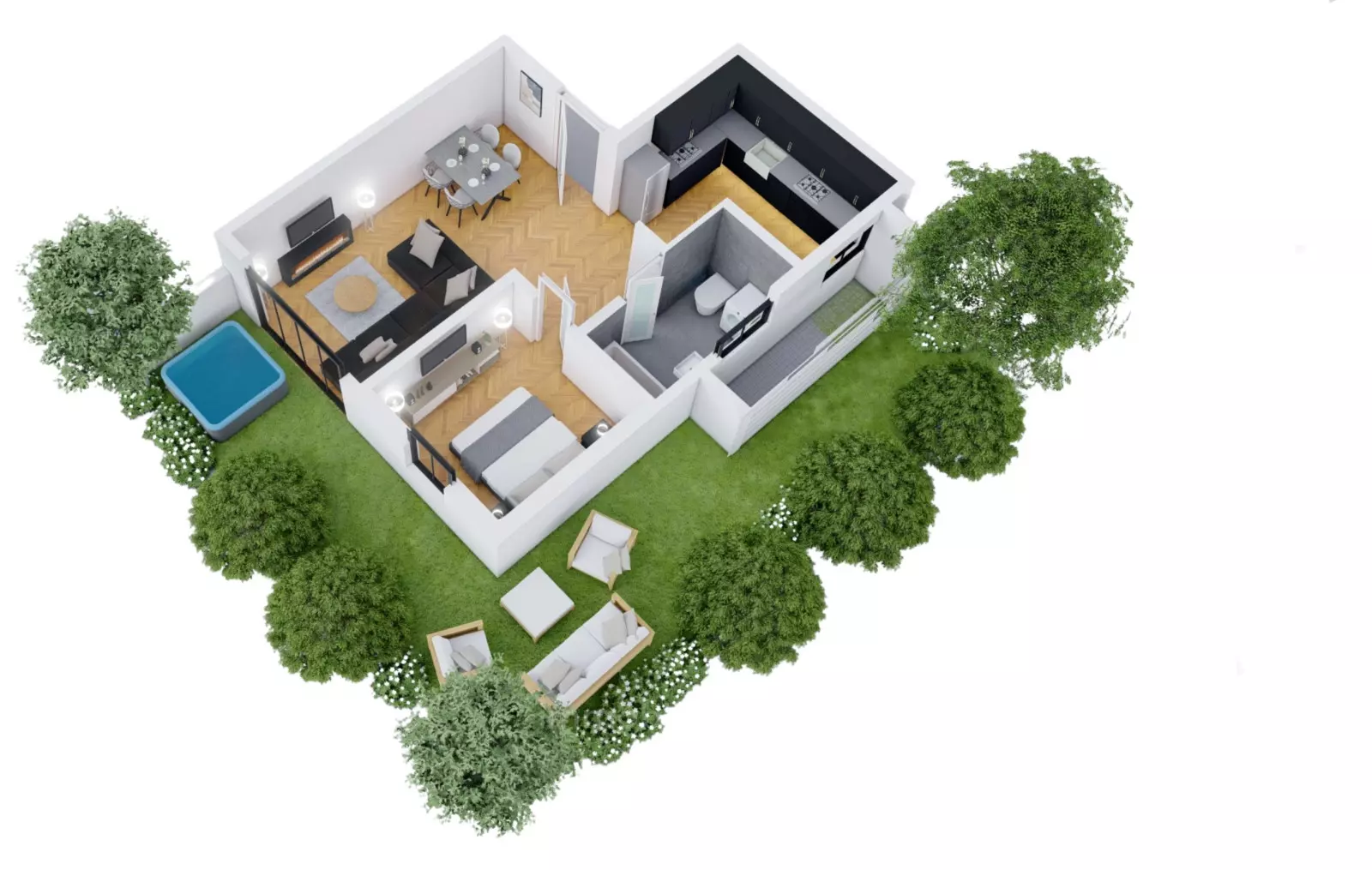 Magnífico apartamento de 2 habitaciones en planta baja – Jardín privado de 50 m²